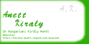 anett kiraly business card